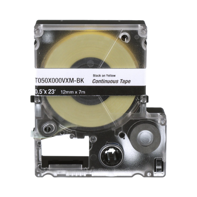Casete Etiquetas Vinilo Cinta Continua, Color Negro Sobre Amarillo, Panduit , T038X000VXM-BK
