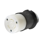 Conector Industrial con Bloqueo de Media Vuelta / 30 A 125 V CA / 2 Polos 3 Hilos / Color Blanco y Negro / Nema L5-30R. , HUB-HBL2613