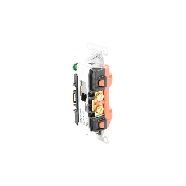 Contacto Dúplex Conexión a Tierra Aislada/ 15A 125V/ 2 polos 3 Hilos/ Nema 5-15R /Grado Comercial/ Color Naranja. , HUB-IG-5252 - Imagen 2