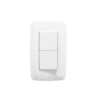 Placa con 2 Interruptores Sencillos 10 A/ 127 V CA ~ 60 Hz / 1 1/2 Módulos / Color Blanco. , JTL-C7305