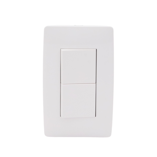 Placa con 2 Interruptores Escalera 10 A/ 127 V CA ~ 60 Hz / 1 1/2 Módulos / Color Blanco. , JTL-C7306 - Imagen 3