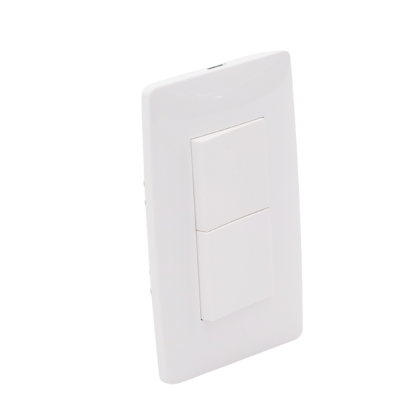 Placa con 2 Interruptores Escalera 10 A/ 127 V CA ~ 60 Hz / 1 1/2 Módulos / Color Blanco. , JTL-C7306 - Imagen 4
