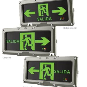 Letreros de Salida con respaldo de energía, LUMINARIOS LED PARA AREAS CLASIFICADAS, PR-LED-LET-BID-3W-AE