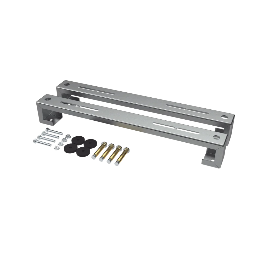 ZT-MPF-180 Base para piso universal ajustable para capacidades de 1 a 3 toneladas con pernos deslizables y amortiguación