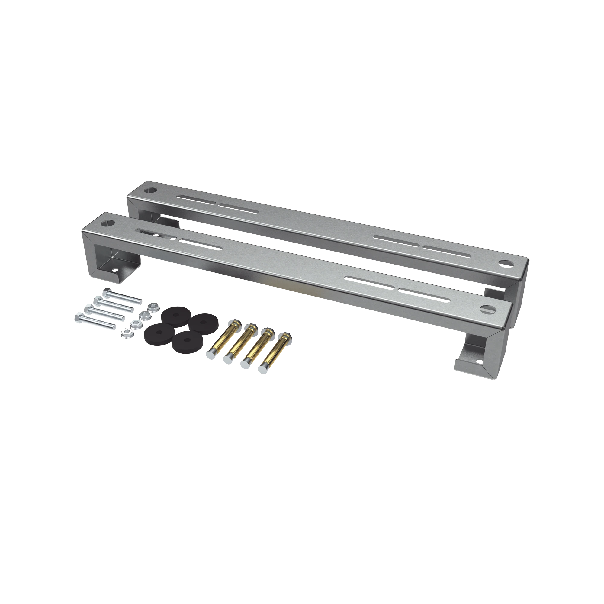 ZT-MPF-180 Base para piso universal ajustable para capacidades de 1 a 3 toneladas con pernos deslizables y amortiguación