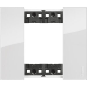 Placa decorativa color hielo, 2 módulos Living Now BTicino KA4802DW